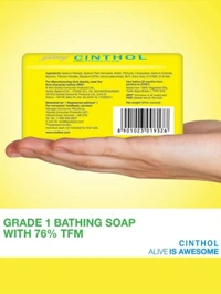 CINTHOL Cinthol Lime Bath Soap - 150g (Pack of 5) | Lemony Deo Fragrance | Grade 1 Soap | For All Skin Types