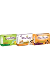 SANTOOR Santoor by Wipro Skin Moisturizing Sandal & Turmeric Bathing Bar Soap for Soft & Youthful Skin (4×125g)