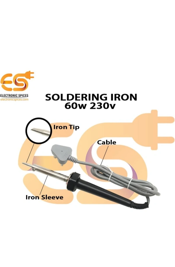 Electronic Spices Electronicspices 230V Heavy-Duty 60 Watts Soldering Iron With PVC WIRE And Copper Tip
