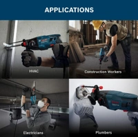 Bosch BOSCH GBH 220 Corded Electric Rotary Hammer with SDS Plus, 720 W, 2 J, 2.3 Kg, 3 Modes, For Concrete, Metal & Wood + Carrying case, , 1 Year Warranty from BOSCH, Blue