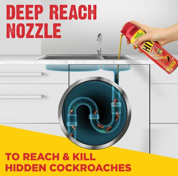 HIT Crawling Insect Killer Cockroach Killer Spray | Instant Kill | Deep-Reach Nozzle | Fresh Fragrance, 100ml