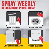 HIT Crawling Insect Killer Cockroach Killer Spray | Instant Kill | Deep-Reach Nozzle | Fresh Fragrance, 100ml