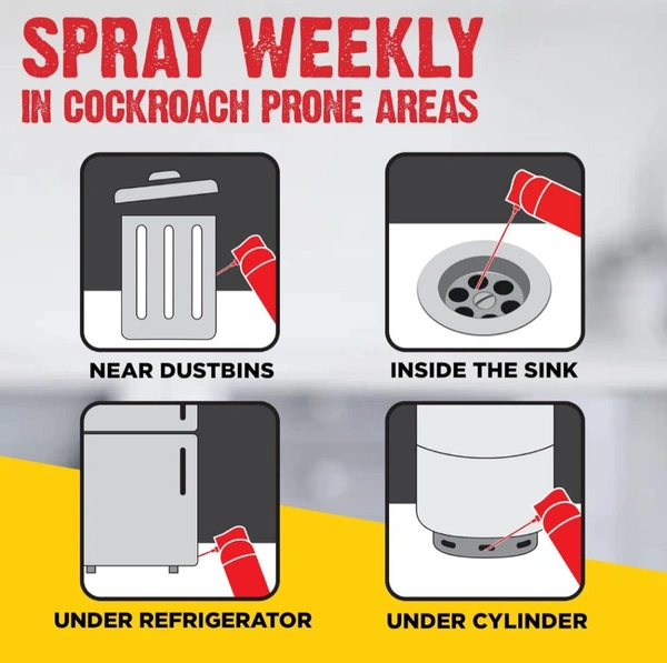 HIT Crawling Insect Killer Cockroach Killer Spray | Instant Kill | Deep-Reach Nozzle | Fresh Fragrance, 100ml
