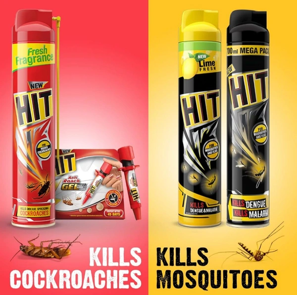 HIT Crawling Insect Killer Cockroach Killer Spray | Instant Kill | Deep-Reach Nozzle | Fresh Fragrance, 100ml