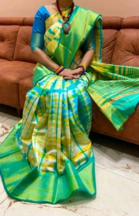 GT BRAND super hit popular shibori saree specia - Blue