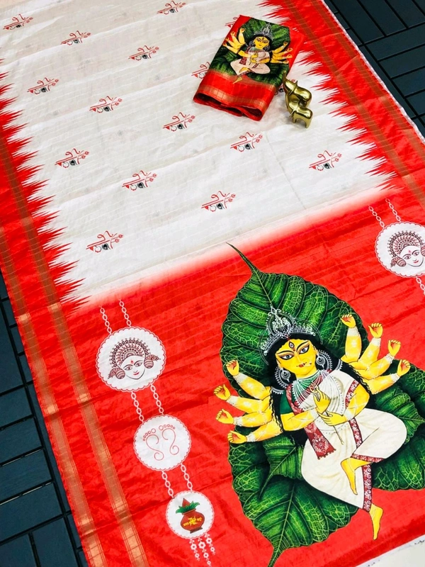 GT BRAND Ma Durga Printed Saree - SECOND Printed SAREE