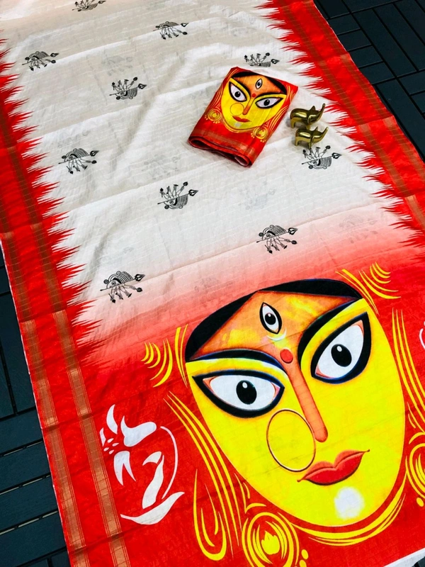 GT BRAND Ma Durga Printed Saree - SECOND Printed SAREE