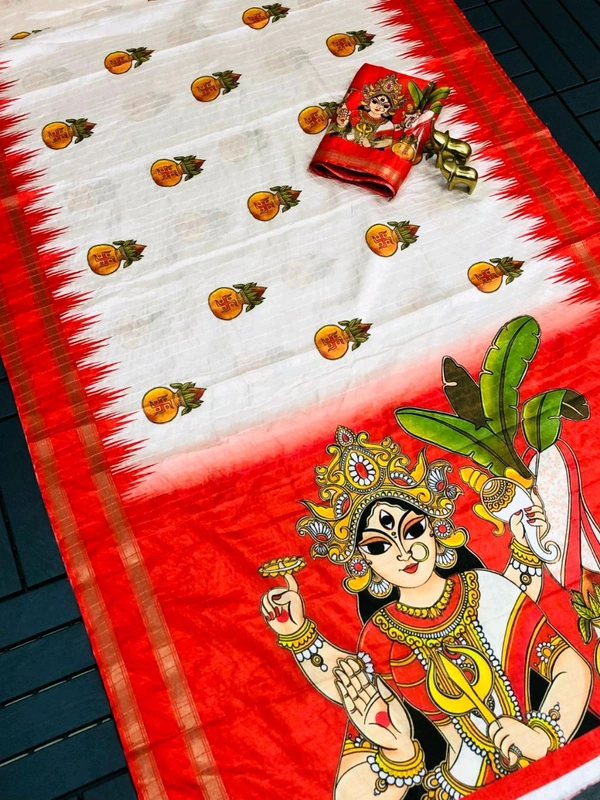 GT BRAND Ma Durga Printed Saree - SECOND Printed SAREE