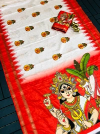 GT BRAND Ma Durga Printed Saree - THIRD PRINTED SAREE