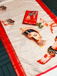 GT BRAND Ma Durga Printed Saree - THIRD PRINTED SAREE