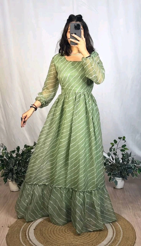 GT BRAND SHIMMER LEHERIYA MAXI'S - Teal, S- 36