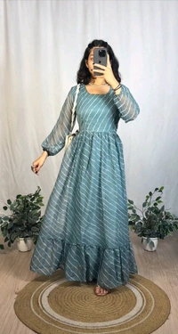 GT BRAND SHIMMER LEHERIYA MAXI'S - Teal, S- 36