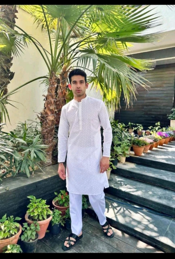 Bengali Cart Kurta For Mens - Yellow, L- 40