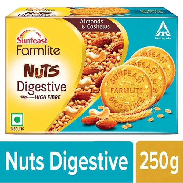 Sunfeast Farmlite Nuts Digestive - 250g, 750ml jar free