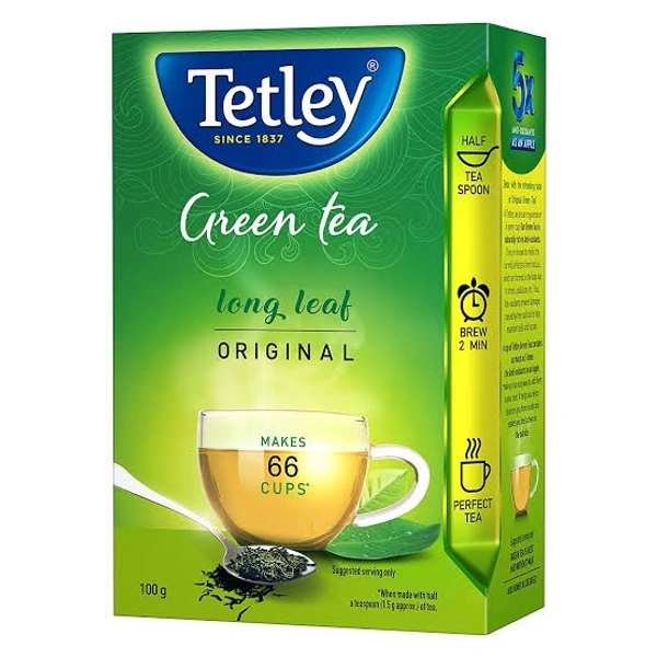 Tetley Long Leaf Green Tea - 100g, Lemon