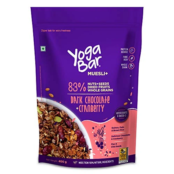 Yoga Bar Muesli - 400g, Dark Chocolate+Cranberry