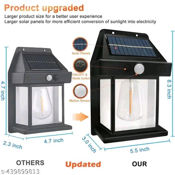 Dragonfly Store Solar Wall Lights Outdoor, Wireless Dusk to Dawn Porch Lights Fixture, Solar Wall Lantern with 3 Modes & Motion Sensor, Waterproof Exterior Lighting with Clear Panel for Entryway Front Door