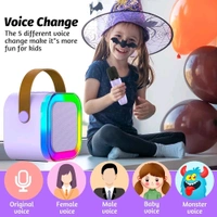 Portable Mini Karaoke Speaker with Mic RGB Color Light Home Singing Karaoke Family Wireless Outdoor Speaker