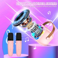 Portable Mini Karaoke Speaker with Mic RGB Color Light Home Singing Karaoke Family Wireless Outdoor Speaker