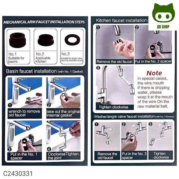 2 Mode Splash Filter Kitchen Tap Extended Faucet