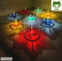 3D Reusable Reflective Shadow Colourful Diya (Pack of 4/12/24)