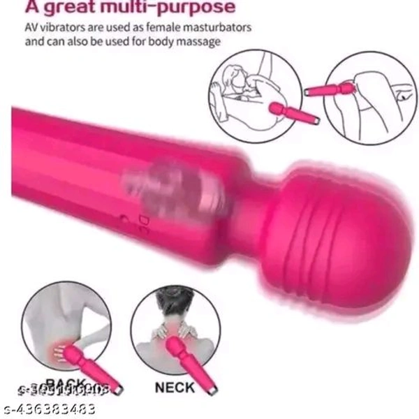 Platinum graded Personal Body Massager for Women, Men, Rechargeable Wireless Vibration Machine for Female with 20 Vibration Modes, 8 Speeds, Flexible Head for Targeted Compression(Multi colour) - Magenta / Fuchsia