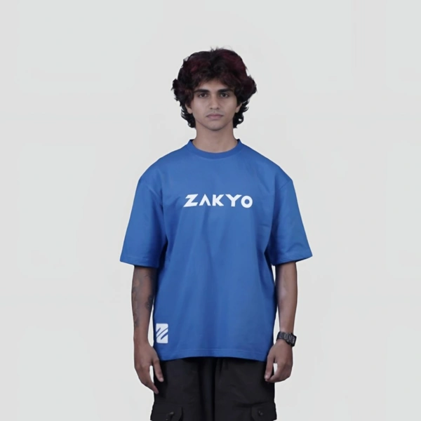 ZAKYO Zakyo Royal Light Blue Premium Oversized T-shirt - M, Blue