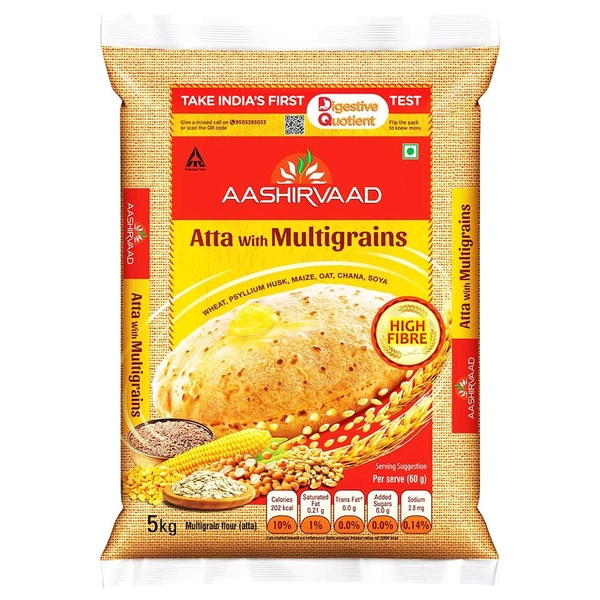 Ashirvaad High Fibre Atta With Multigrain  - 5kg