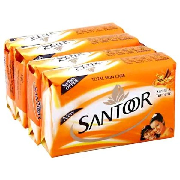 Santoor Sandal & Turmeric Soap 125g ( Pack Of 4 )