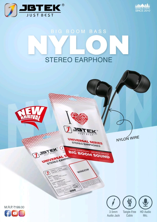 JBTEK  Nylon - Black