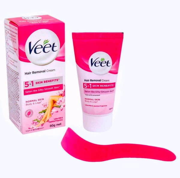 Veet Silk & Fresh Lotus Milk & Jasmine Hair Removal Cream for Normal Skin 50 g