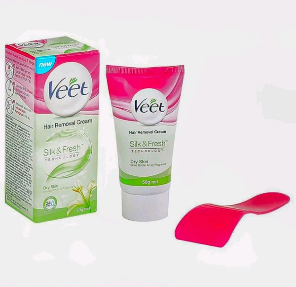 Veet Silk & Fresh Shea Butter & Lily Hair Removal Cream for Dry Skin 50 g