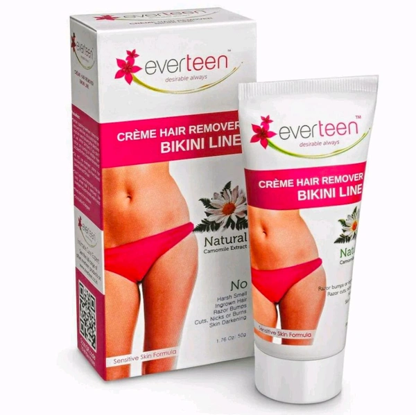 everteen Natural Bikini Line Hair Remover Creme for Women - 1 Pack (50g)