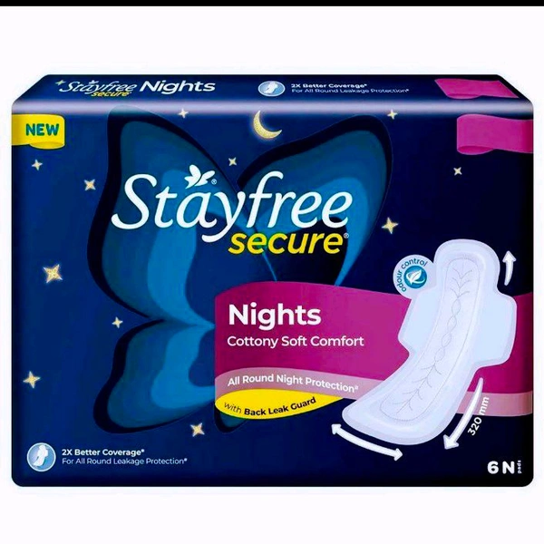 Stayfree Secure Nights Cottony Soft Comfort Sanitary Napkin 6 pads