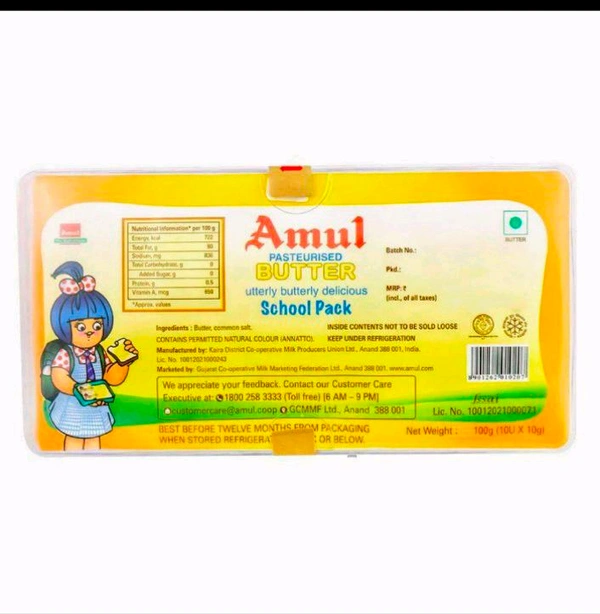 Amul School Pack Butter 100 g (Pack of 10)