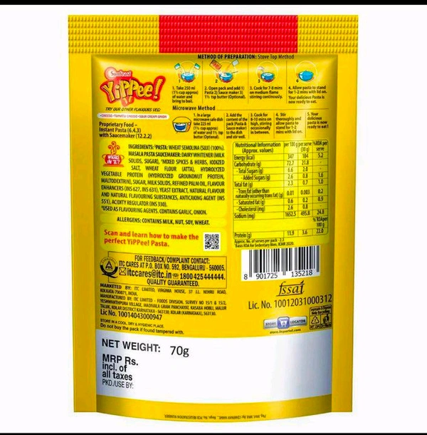 SunfeastYippee! Instant Pasta Treat - Masala 70g