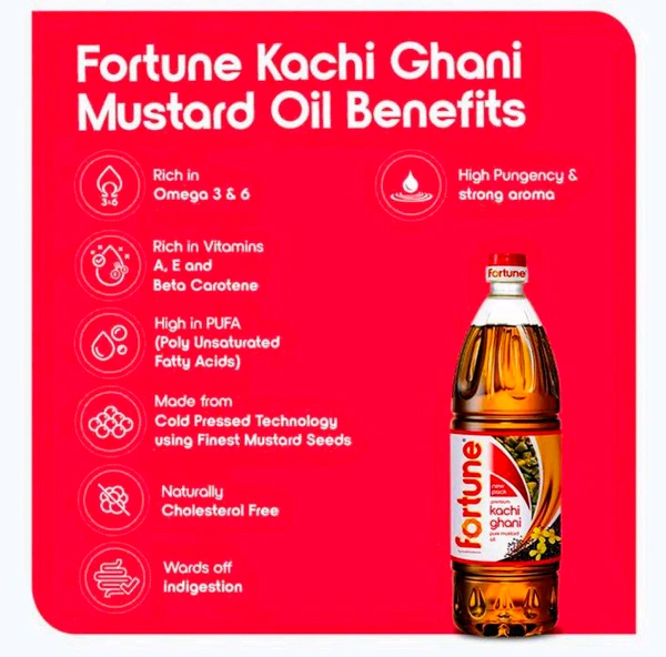 Fortune Premium Kachi Ghani Pure Mustard Oil 1 L