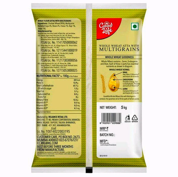 Good Life Multigrain Whole Wheat Atta 5 kg