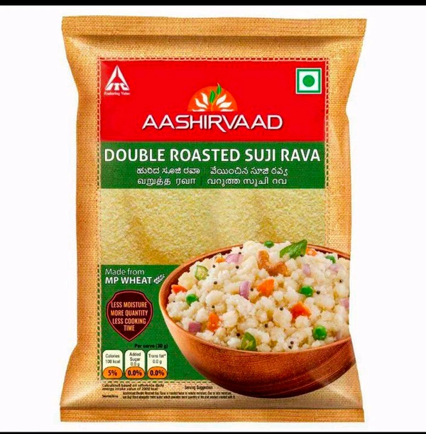 Aashirvaad MP Wheat Double Roasted Suji Rava 500 g