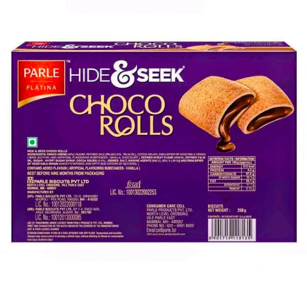 Parle Hide & Seek Choco Rolls 250 g