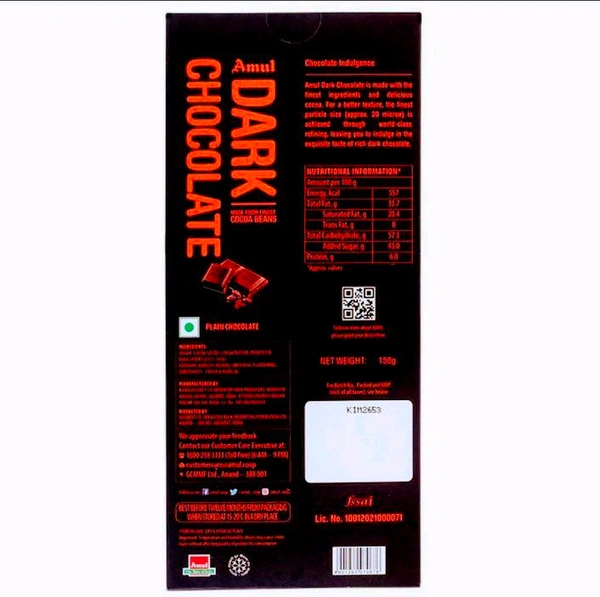Amul Dark Chocolate 150 g