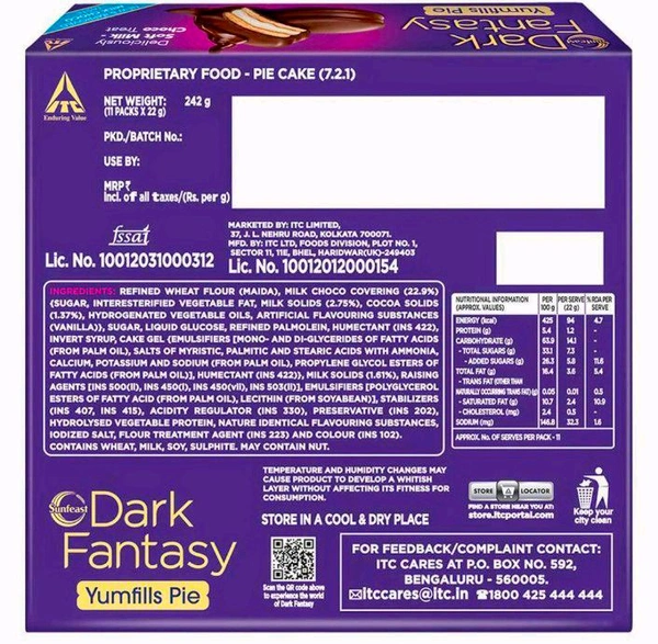 Sunfeast Dark Fantasy Yumfills Cake 242 g