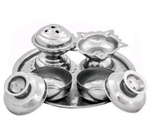 Shubhkart Nitya Steel Mini 4 In 1 Karanda Set