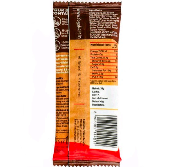 Yogabar Chocolate Multigrain Energy Bar 38 g