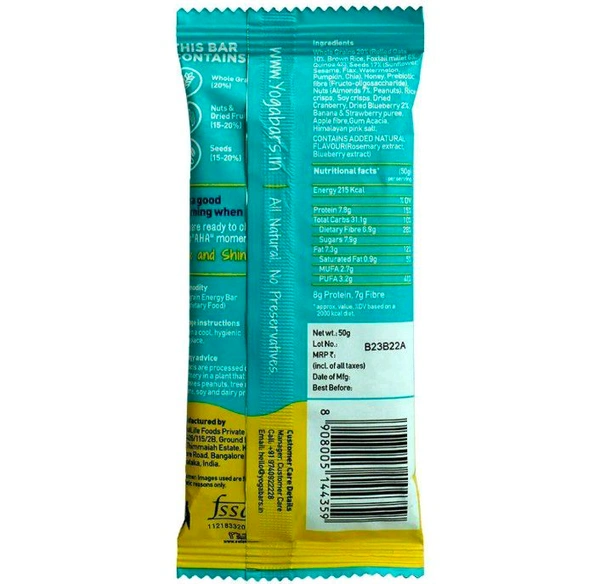 Yogabar Blueberry Pie Protein Bar 50 g