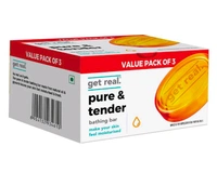 Get Real Pure & Tender Bathing Bar 125 g (Pack of 3)