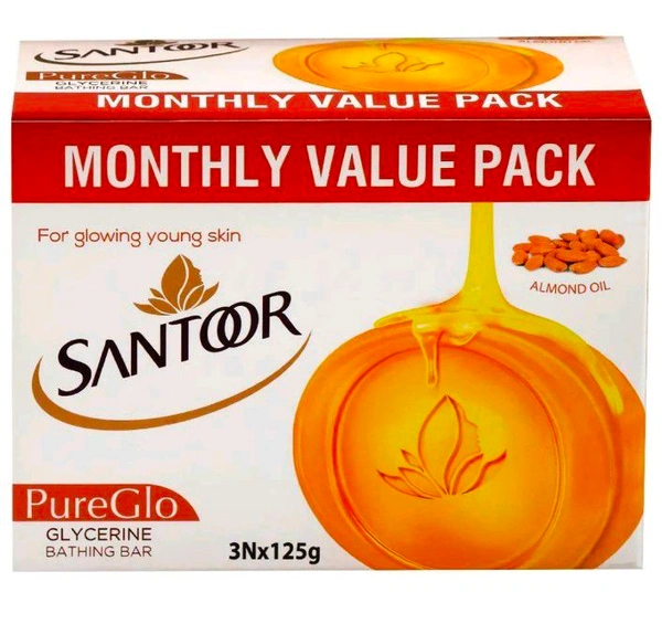 Santoor Glycerin Soap 125 g (Pack of 3)