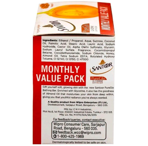 Santoor Glycerin Soap 125 g (Pack of 3)
