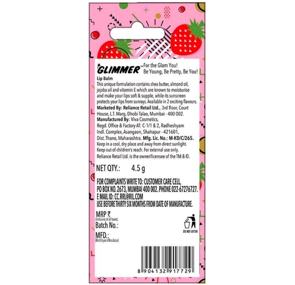 Glimmer Sassy Strawberry Lip Balm 4.5 g