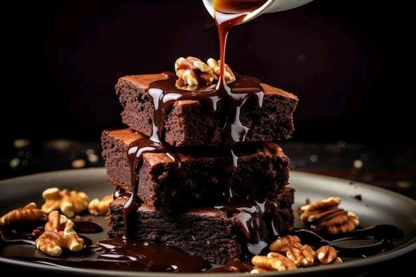 Brownie With Chocolate Syrup